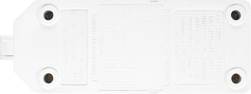 Masterplug Twin Extension Socket White