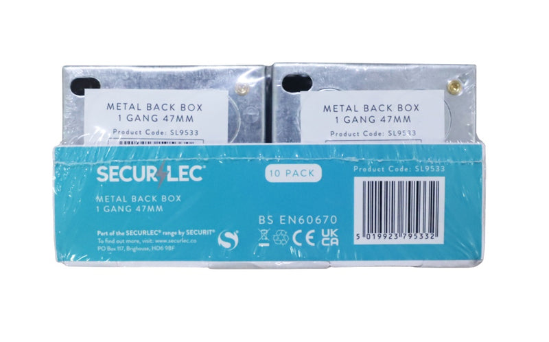 Securlec Metal Back Box 1 Gang 47mm