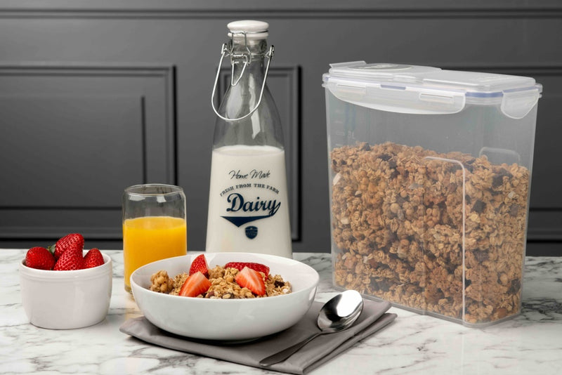 Locknlock Rectangular Storage Container with Flip Top Lid Clear/Blue 4.3L (237 x 112 x 280mm)