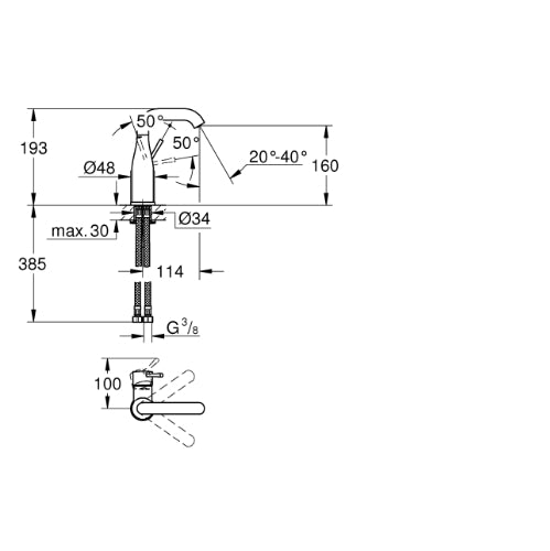 Mono Medium Swivel Basin Mxr Smooth Body
