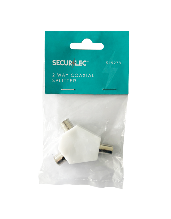 Securlec 2 Way Coax Splitter Bubble Packed
