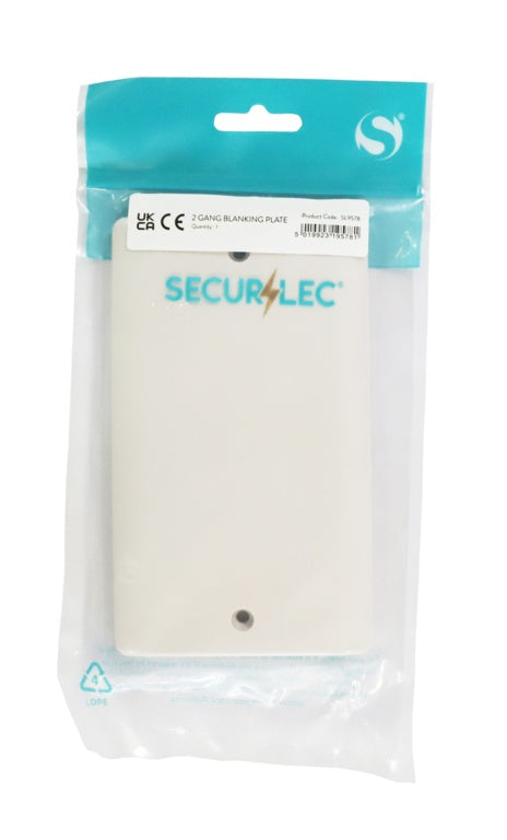 Securlec 2 Gang Blanking Plate Round Edge