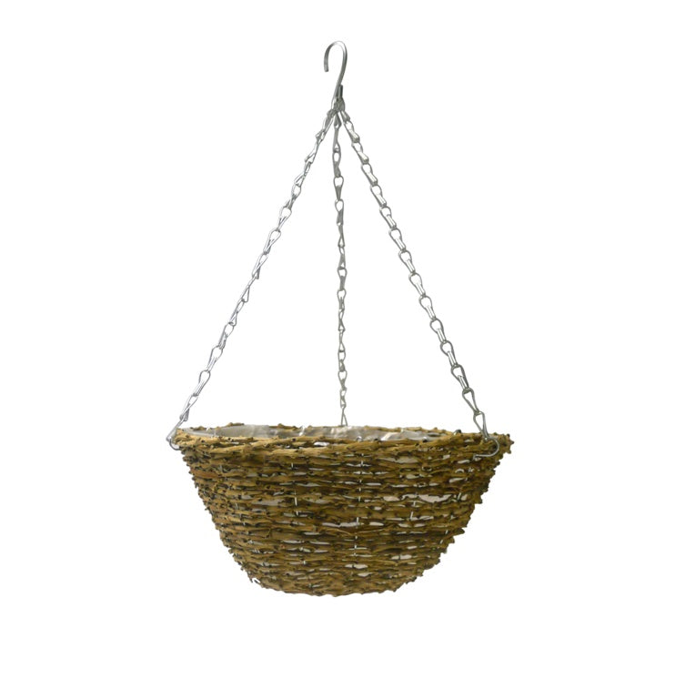 Ambassador Rattan Hanging Basket 12"