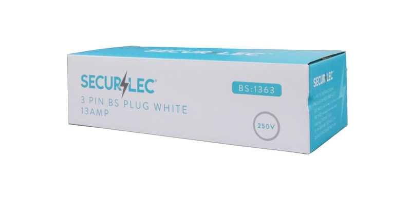 Securlec 3 Pin BS Plug White 13Amp 250V Display Box