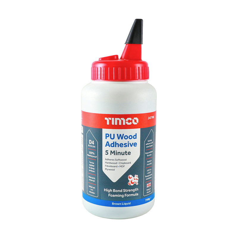 TIMCO 6 in 1 PU Wood Adhesive 5 Minutes Translucent Gel - 310ml