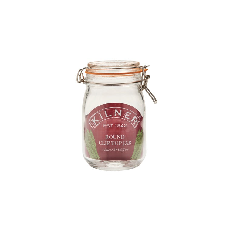 Kilner Clip Top Jar - Round 1L