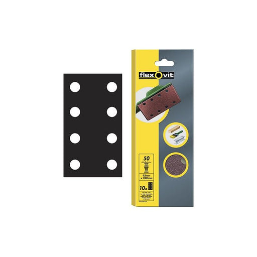 Flexovit 1/3 Sanding Sheets Perforated Coarse 50 Grit (Pack 10) Flexovit - RockBottom Northampton