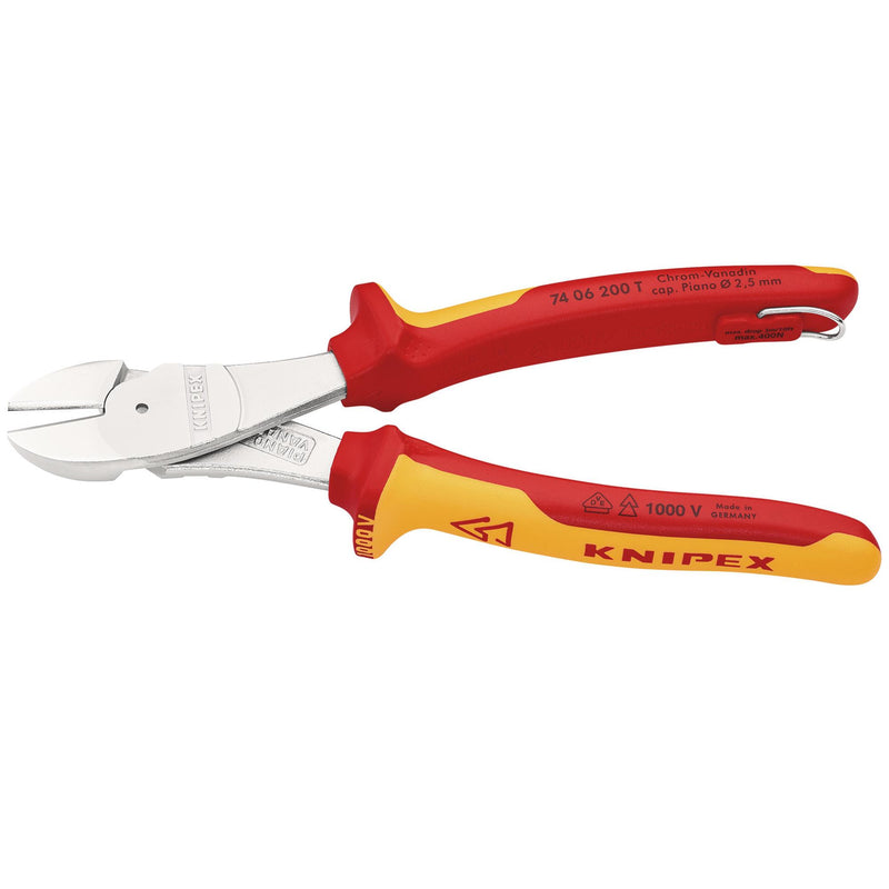 Draper 25626 KNIPEX 74 06 200 T BK VDE Insulated High Leverage Diagonal Cutter, 200mm
