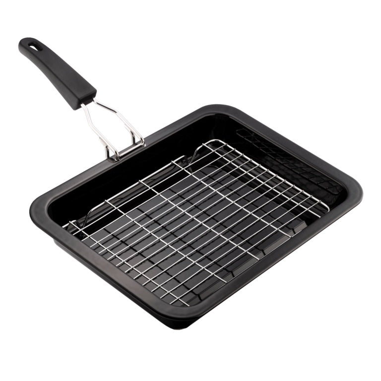 Mtk Housewares Vitreous Enamel Bakeware Grill Pan with Tray 28 x 23cm
