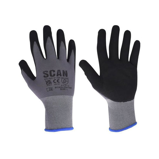 Scan Breathable Microfoam Nitrile Gloves - L (Size 9) Scan - RockBottom Nothampton