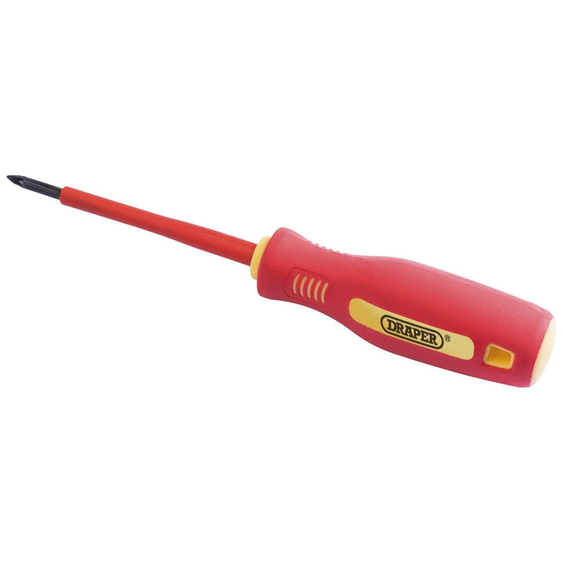 Draper Fully Insulated Soft Grip Cross Slot Screwdriver, No.0 x 75mm 46527 Draper - Town Tools 