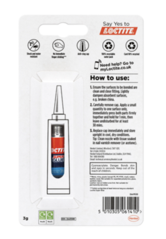 Loctite Super Glue Repositionable Gel 3g