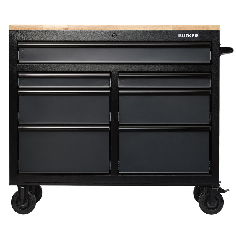 Draper 27207 BUNKER® 7 Drawer Workbench Roller Tool Cabinet, 41", Grey