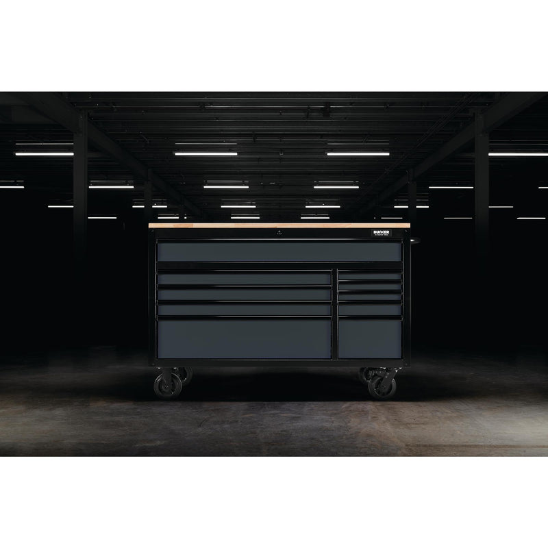 Draper 27220 BUNKER® 10 Drawer Workbench Roller Tool Cabinet, 56", Grey