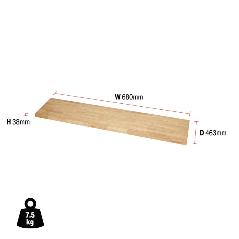 Draper 27361 BUNKER Modular Hardwood Worktop, 680mm