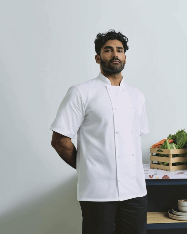 Dennys Short Sleeve Chef's Jacket White L
