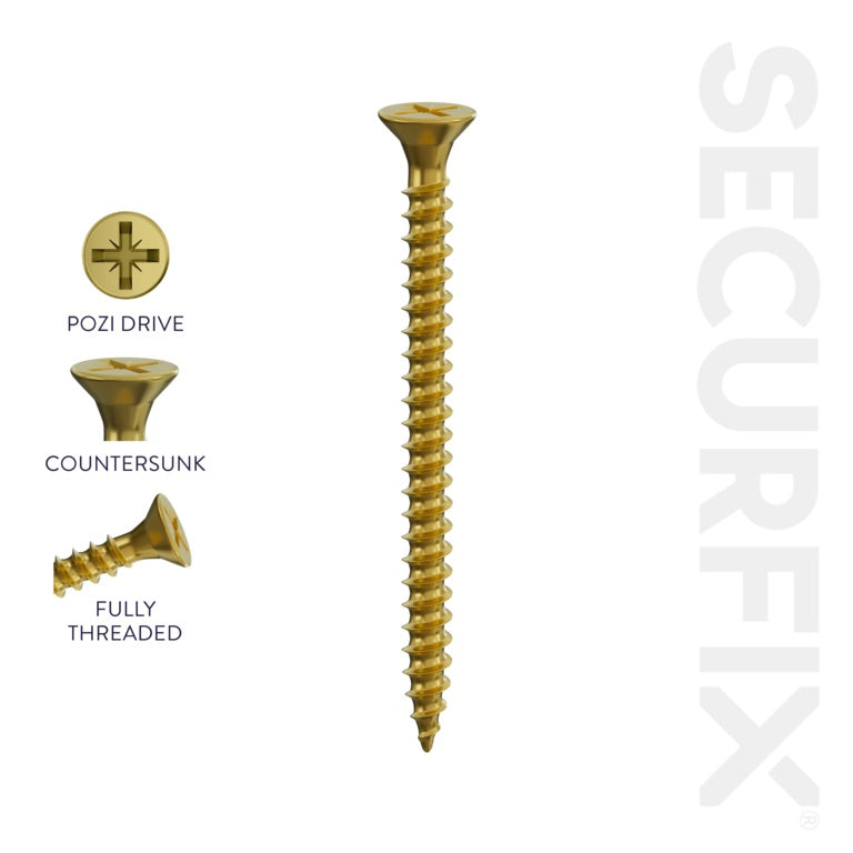 Securfix Multi-Purpose Screws 9 x 2"-4.5 x 50mm | Pack of 200