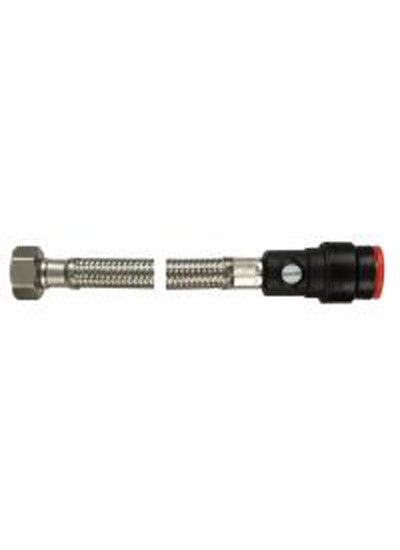 Griptite WRAS approved std bore pushfit flexi tap conn 15mm x 1/2"x 300mm long