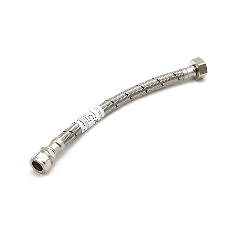 FLTC WRAS approved large bore flexible tap connector 15mm x 3/4" x 300mm long