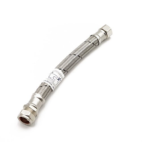 FLTC WRAS approved large bore flexible tap connector 22mm x 3/4" x 300mm long