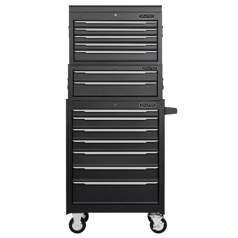 Draper 29455 Combined Roller Cabinet, Mid Tool Chest and Tool Chest, 14 Drawers, 26"