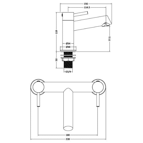 Fresssh Bay Bath Mixer Chrome