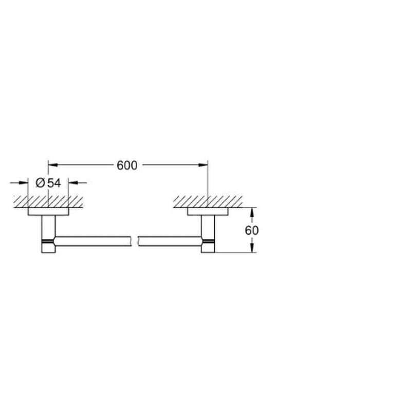 Essentials Towel Rail 600mm Chrome