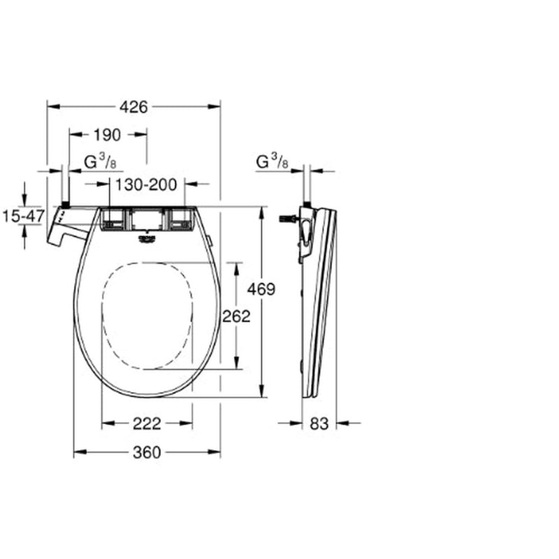 Bau Manual Bidet Seat soft close