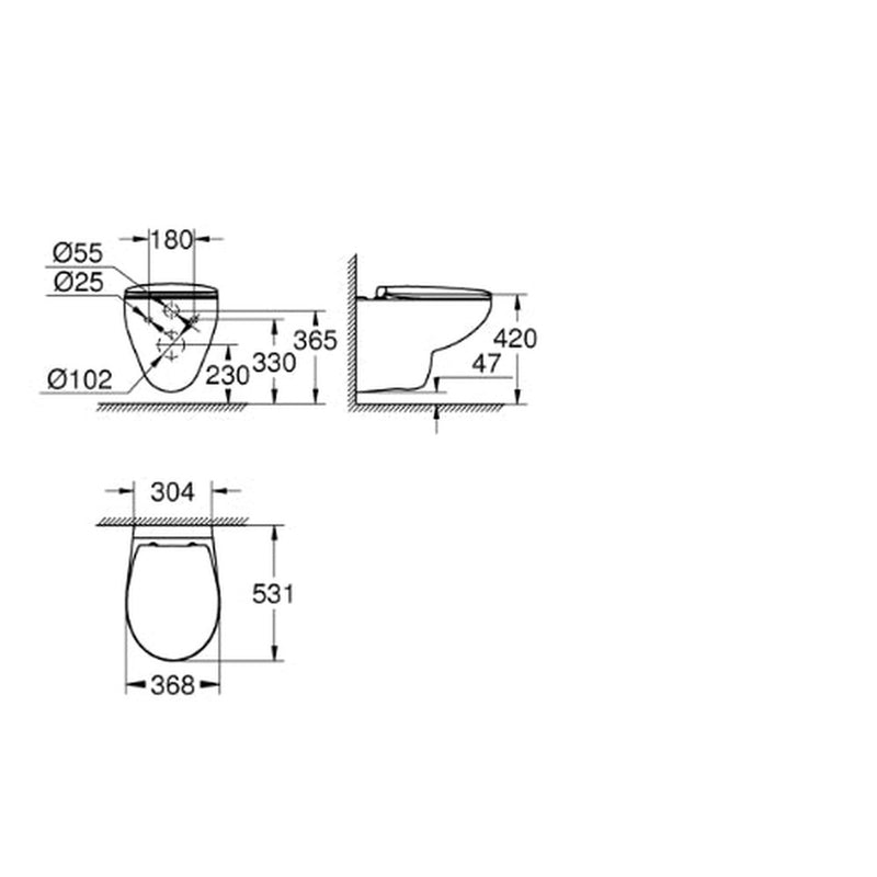 Bau Wall Hung Pan and Seat