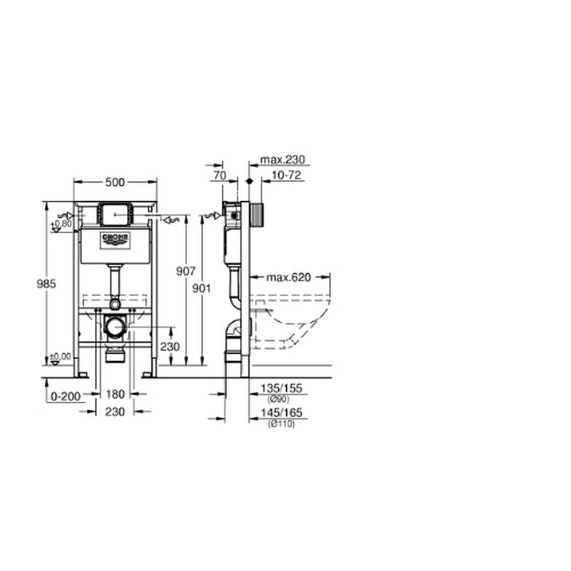 Rapid SL Frame - 1m - with brackets