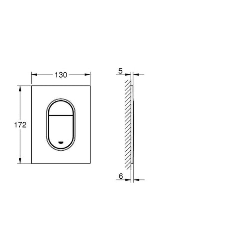 Arena Cosmo Small Flush Plate Supersteel