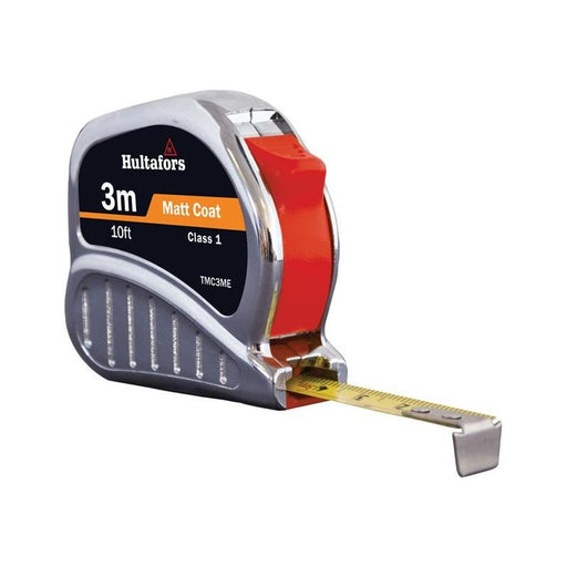 Hultafors TM3ME Chrome Tri-Matic Pocket Tape 3m/10ft (Width 13mm) Hultafors - RockBottom Northampton