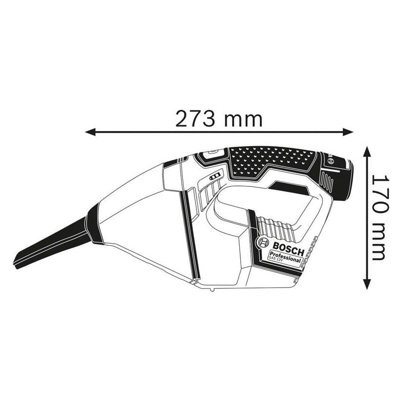 Bosch GAS 12V Professional Handheld Vacuum 12V Bare Unit Bosch - RockBottom Northampton