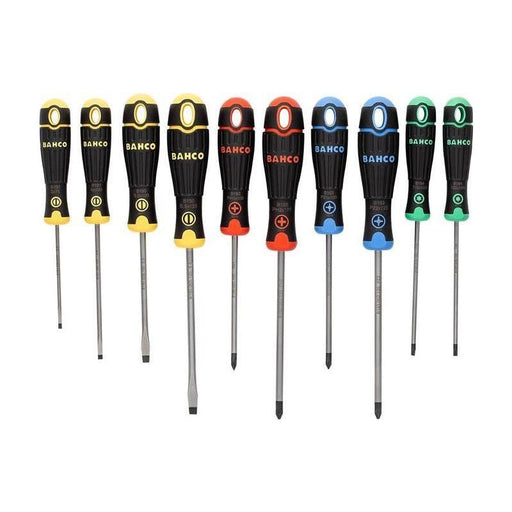 Bahco BAHCOFIT Coloured Handle Screwdriver Set, 10 Piece Bahco - RockBottom Northampton