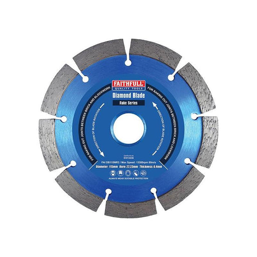 Faithfull Mortar Raking Diamond Blade 115 x 22mm Faithfull - RockBottom Northampton