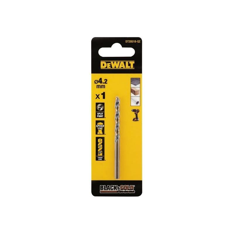 Dewalt Power Tools BLACK&GOLD HSS Drill Bit 4.2mm DeWALT Power Tools - RockBottom Northampton