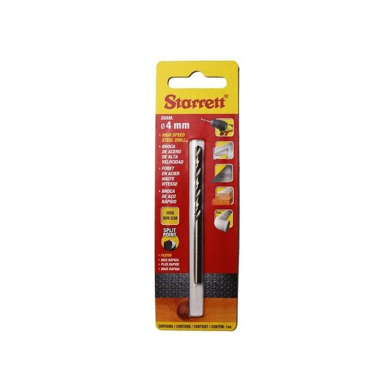 Starrett HSS Split Point Drill Bit 4.0 x 75mm Starrett - RockBottom Nothampton