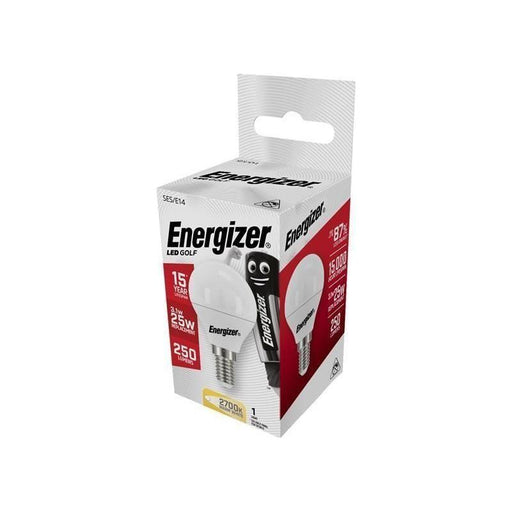 Energizer® LED SES (E14) Opal Golf Non-Dimmable Bulb, Warm White 250 lm 3.1W Energizer® - RockBottom Northamptin