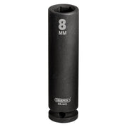 Draper 05186 Draper HI-TORQ® 6 Point Deep Impact Socket, 1/4" Sq. Dr., 8mm