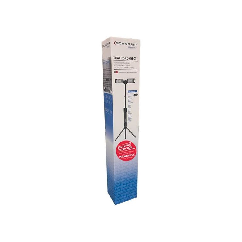 Scangrip® TOWER 5 CONNECT Floodlight with Milwaukee CONNECT 18V Bare Unit SCANGRIP® - RockBottom Nothampton