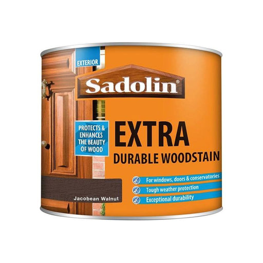 Sadolin Extra Durable Woodstain Jacobean Walnut 500ml Sadolin - RockBottom Nothampton