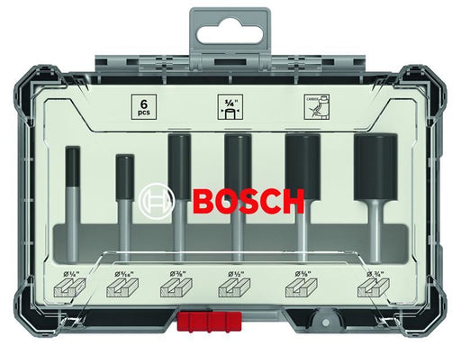 Bosch Powertool Accessories PRO Router Bit Straight Set, 6 Piece Bosch Powertool Accessories - RockBottom Northampton