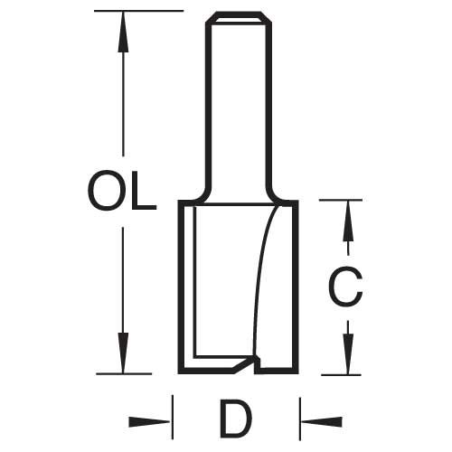 3/08X1/4TC - Two flute cutter 12.7mm diameter