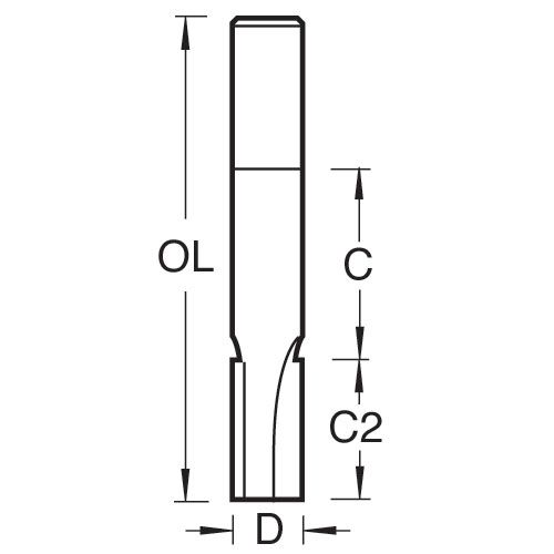 3/20LX1/4TC - Pocket cutter 6.3mm diameter