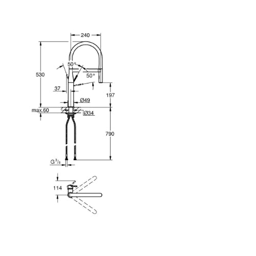 Kitchen Sink Mixer with pro flexi spout