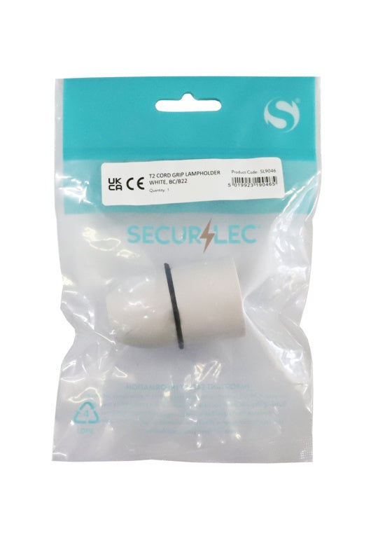 Securlec T2 Cord Grip Lampholder White Pre-Packed