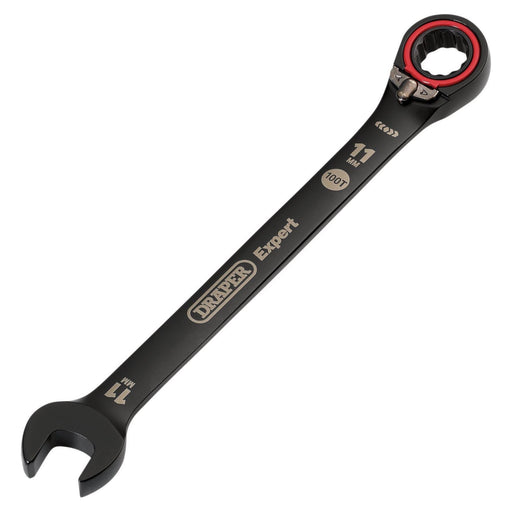 Draper 03901 Draper Expert HI-TORQ®  Metric Reversible Ratchet Combination Spanner, 11mm, Black