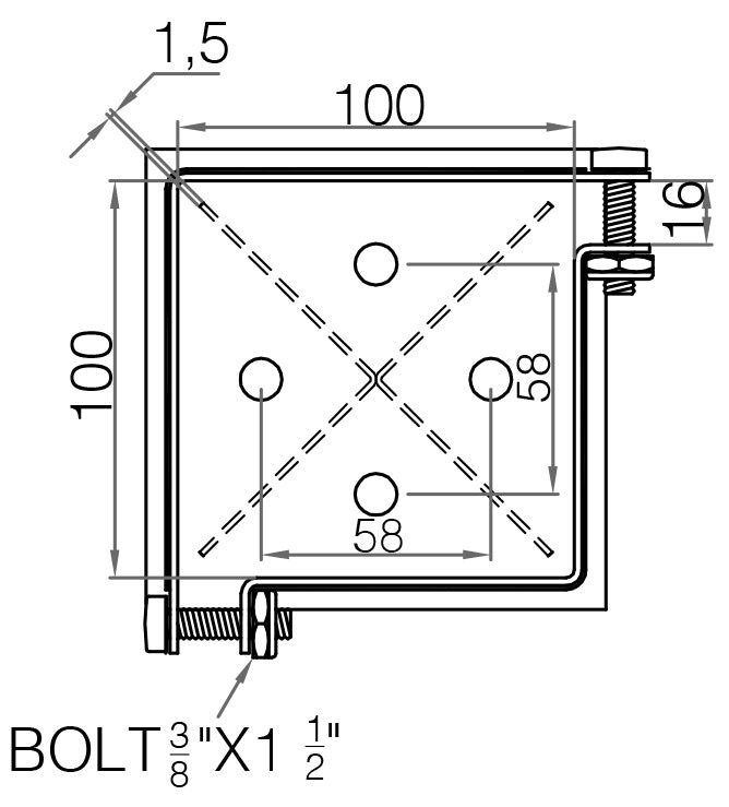 Picardy Bolt Grip Spike 100 x 100 x 750mm