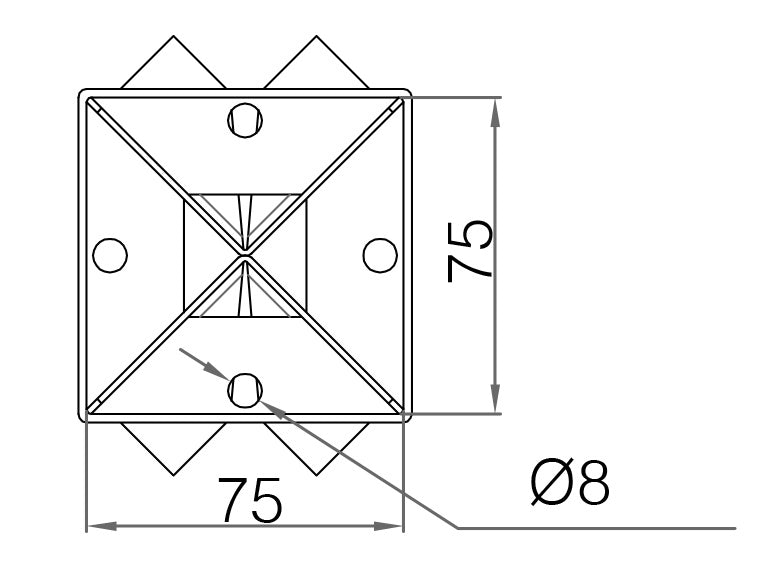 Picardy Concrete-In Post Support 75x75mm