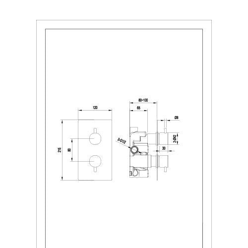 Fresssh Diamond Concealed Valve & Diverter Twin Round
